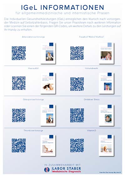DIN A3 Plakat IGeL Flyer QR-Codes Labor Staber